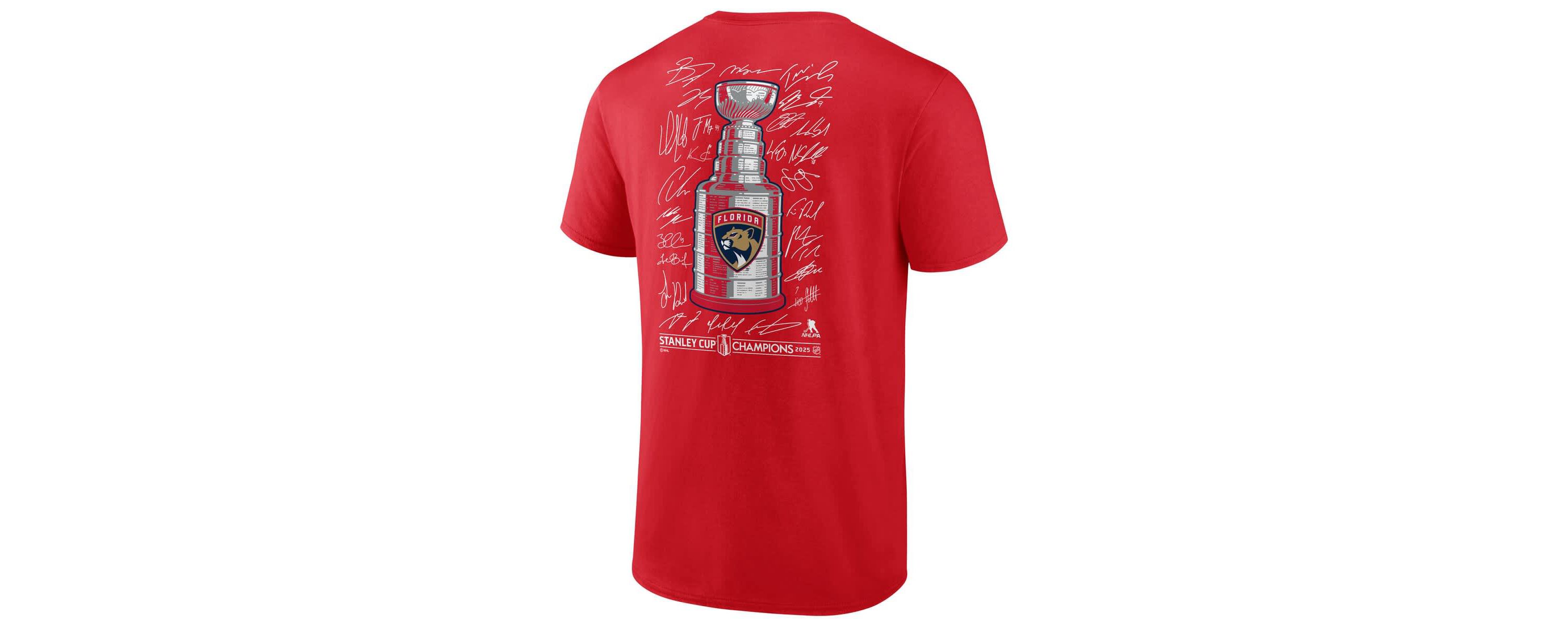 NHL Fanatics Florida Panthers 2025 Stanley Cup s Signature Roster T-Shirt