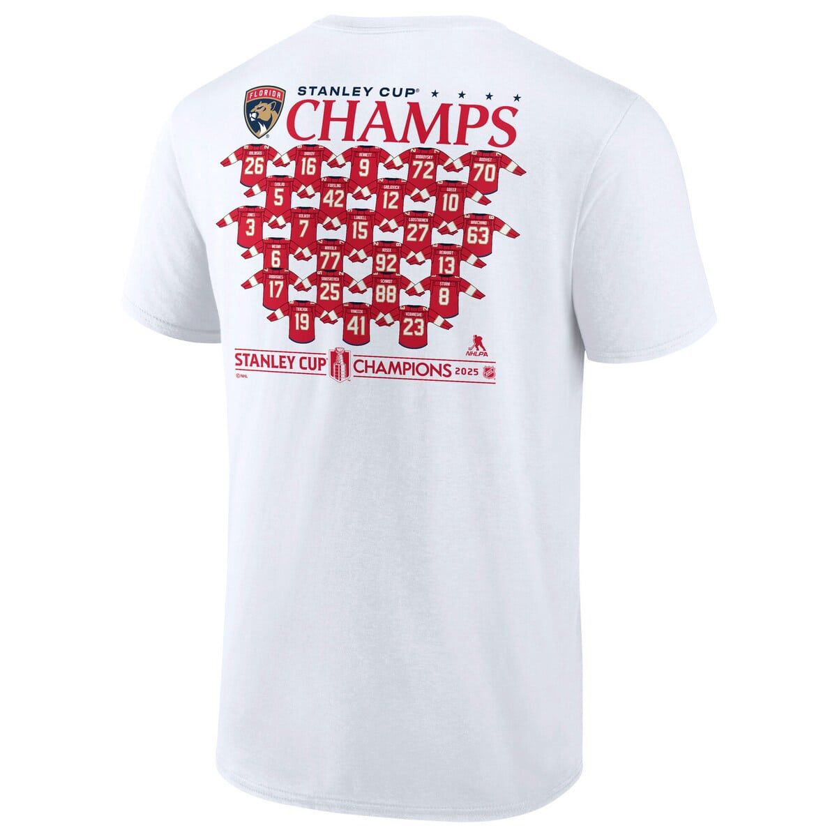 NHL Fanatics Florida Panthers 2025 Stanley Cup s Jersey Roster T-Shirt