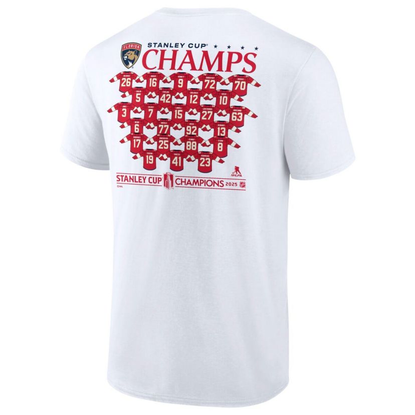 NHL Fanatics Florida Panthers 2025 Stanley Cup s Jersey Roster T-Shirt
