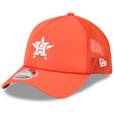 New Era Men's MLB Houston Astros 2026 Batting Practice Apex 9FORTY Adjustable Trucker Hat, Orange