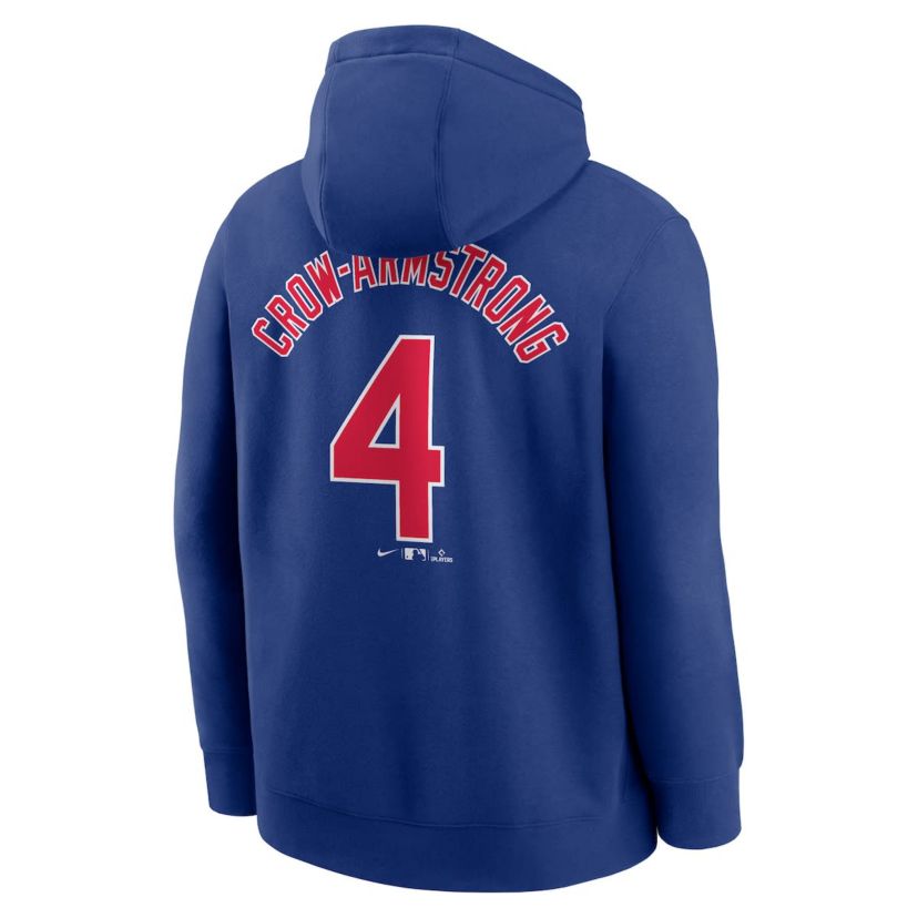MLB Nike Pete Crow-Armstrong Chicago Cubs Player Name & Number Club Fleece Pullover Hoodie