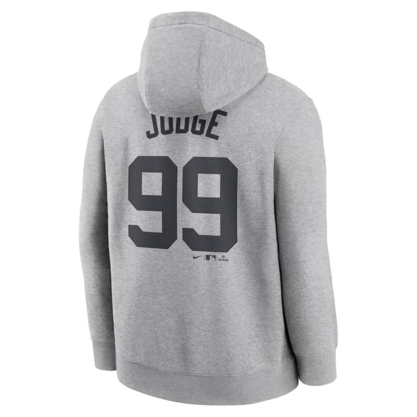 MLB Nike Aaron Judge New York Yankees Player Name & Number Club Fleece Pullover Hoodie