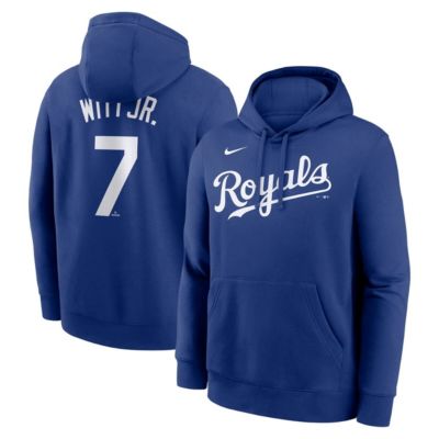 Men's MLB Nike Bobby Witt Jr. Kansas City Royals Player Name & Number Club Fleece Pullover Hoodie