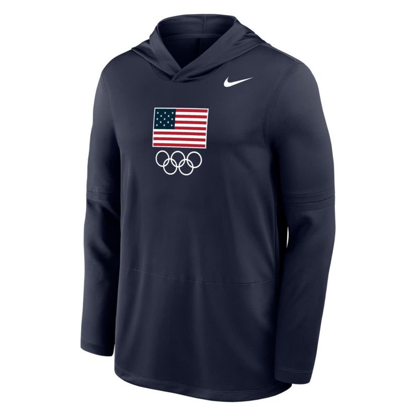 Olympics Nike Team USA Lightweight Dri-FIT Long Sleeve Hoodie T-Shirt