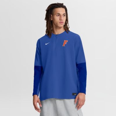 Men's NCAA Nike Florida Gators Dugout Dri-FIT Quarter-Zip Long Sleeve Windshirt