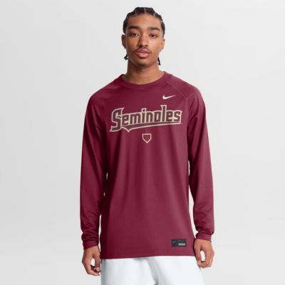 Men's NCAA Nike Florida State Seminoles Dugout Dri-FIT Lightweight Crew Pullover