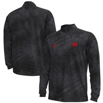 Men's NCAA Under Armour Wisconsin Badgers Freedom Collection ArmorFuse Half-Zip Top