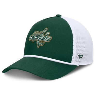 Men's NHL Fanatics Green/White Washington Capitals Bermuda A-Frame Adjustable Hat