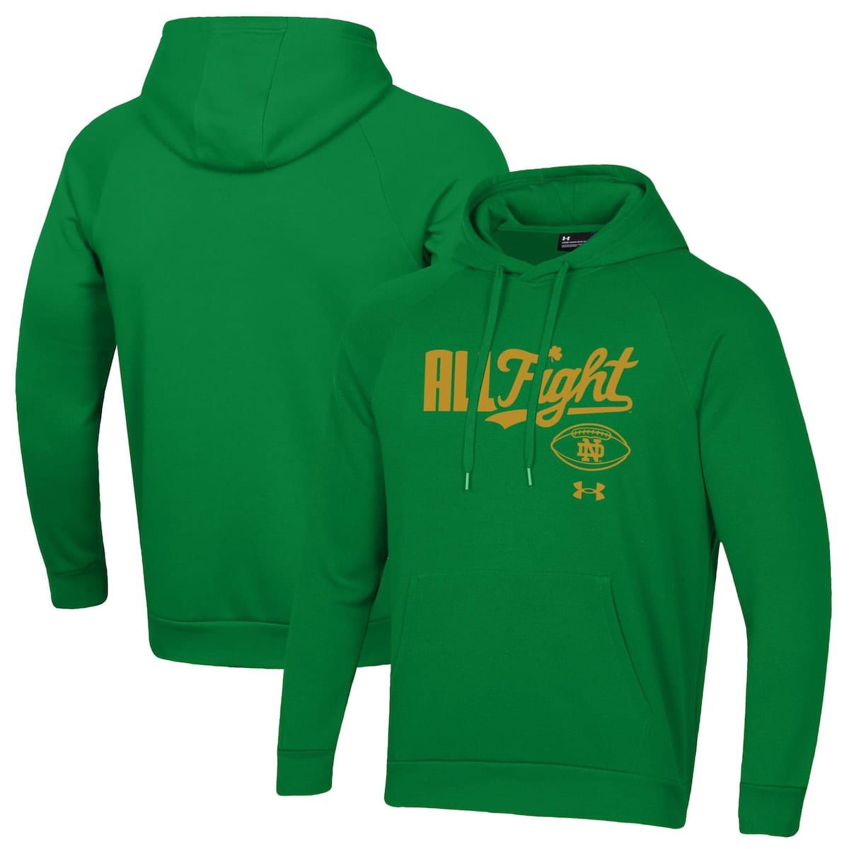 NCAA Under Armour Kelly Notre Dame Fighting Irish All Fight Rival Fleece Hoodie