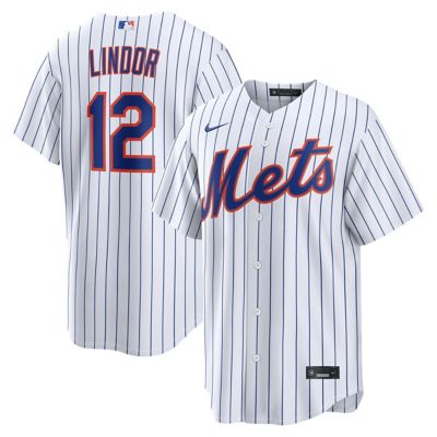 Men's MLB Nike Francisco Lindor New York Mets Home Replica Jersey