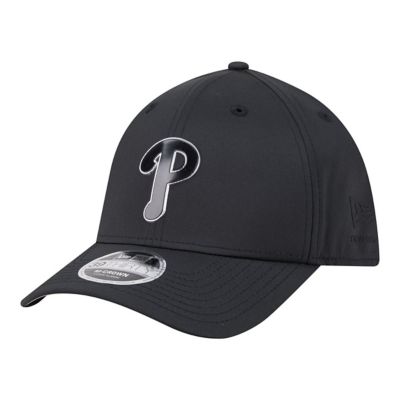 New Era Men's MLB Philadelphia Phillies Metallic 39THIRTY M-Crown Flex Hat, Black, Small