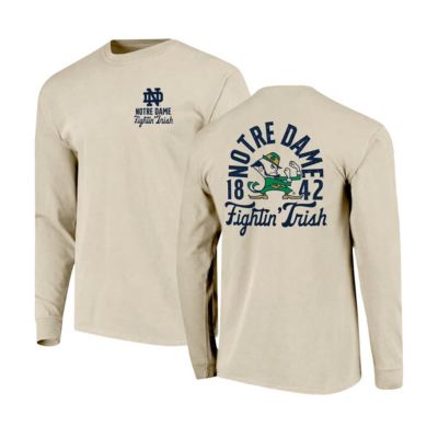 Image One Men's NCAA Notre Dame Fighting Irish Mascot Overlay Long Sleeve T-Shirt, Small