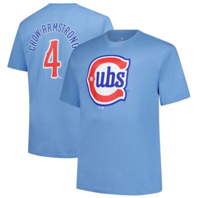 Profile Men's MLB Fanatics Pete Crow-Armstrong Light Chicago Cubs Big & Tall Name & Number T-Shirt