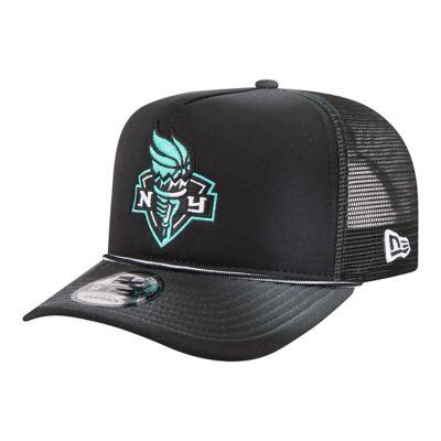 New Era WNBA Unisex New York Liberty Worn Foam Front 9FIFTY A-Frame Trucker Rope Snapback Hat, Black