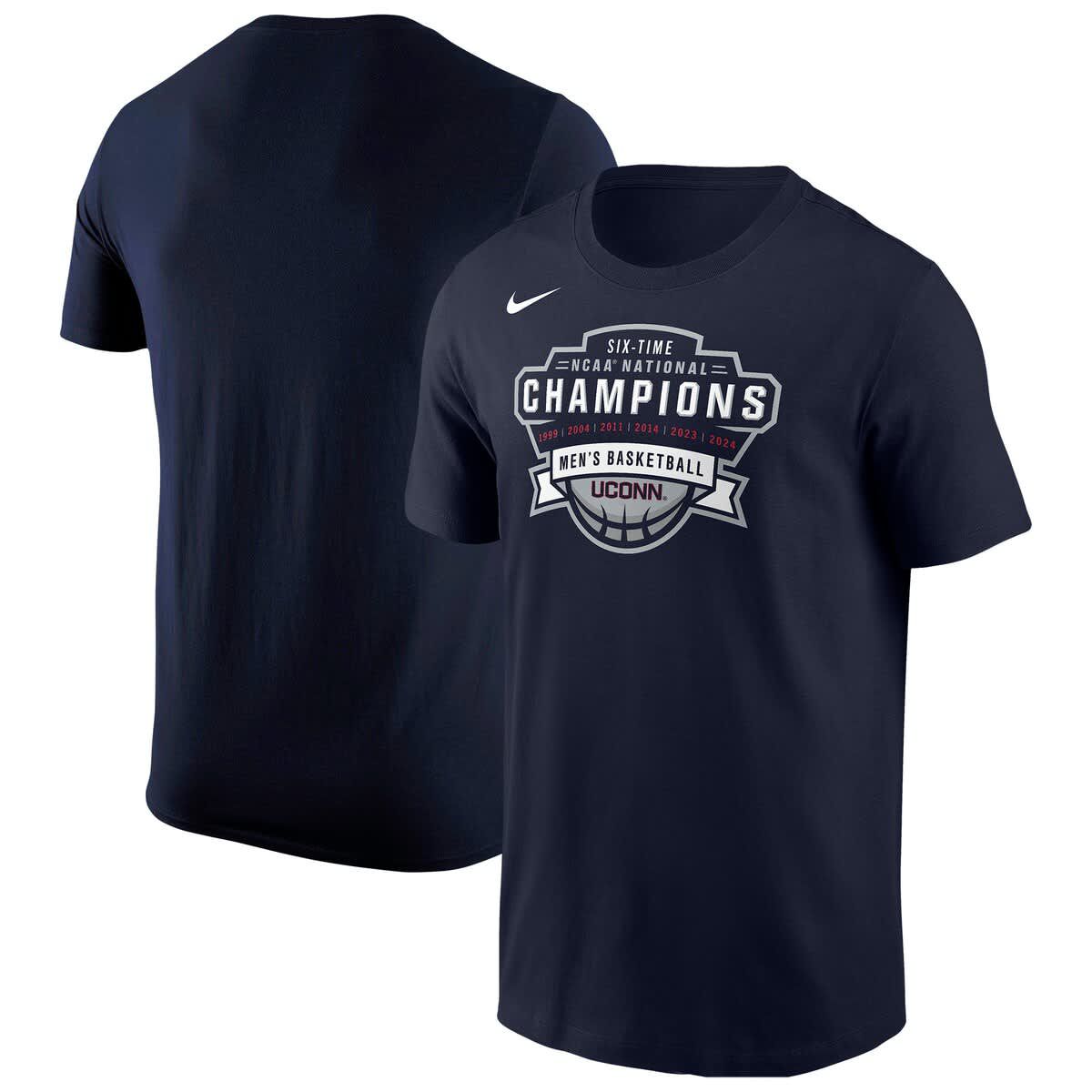 Connecticut Huskies NCAA Nike UConn Huskies Six-Time NCAA National s Men’s Basketball T-Shirt