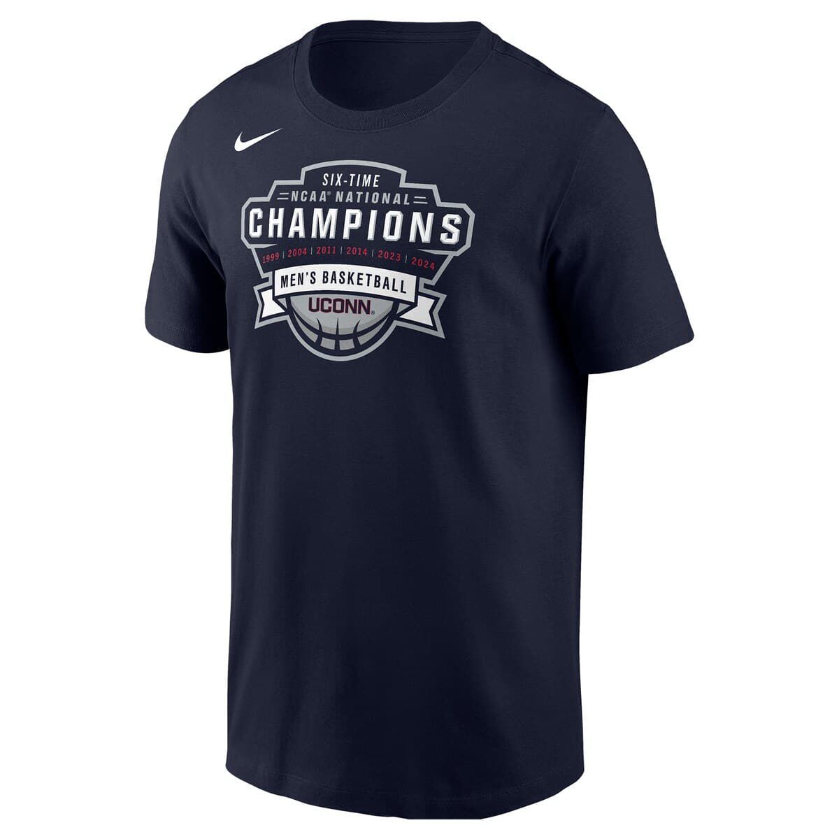 Connecticut Huskies NCAA Nike UConn Huskies Six-Time NCAA National s Men’s Basketball T-Shirt