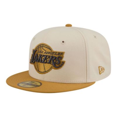 New Era Men's NBA Cream/Tan Los Angeles Lakers Two-Tone Color Pack 59FIFTY Fitted Hat, 7 7/8