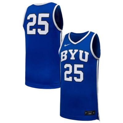 Men's NCAA Nike #25 BYU Cougars Replica Basketball Jersey, Medium