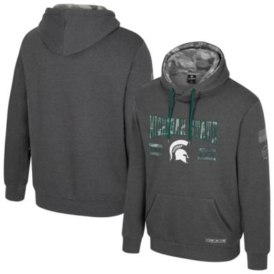 Colosseum Men's NCAA Michigan State Spartans Operation Hat Trick Squad Hoodie, Grey, 2XL
