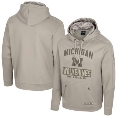 Colosseum Men's NCAA Michigan Wolverines Operation Hat Trick Battalion Hoodie, Medium