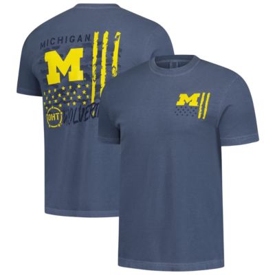 Image One Men's NCAA Michigan Wolverines OHT Overlay T-Shirt, Navy Blue, Small