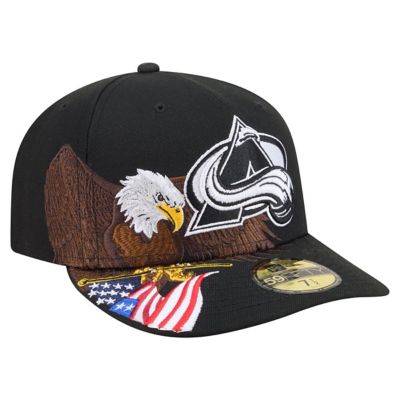 New Era Men's NHL Colorado Avalanche Freedom Pre-Curved 59FIFTY Fitted Hat, Black, 7 1/4