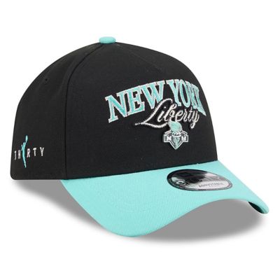 New Era WNBA Unisex Black/Mint New York Liberty WNBA Tip-Off 2026 Metal Badge A-Frame 9FORTY Adjustable Hat, Black