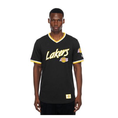 New Era NBA Unisex Los Angeles Lakers Sport Classics Capsule V-Neck Fashion Jersey, Black, XL
