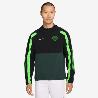 Men's Soccer National Teams Nike Nigeria National Team 2026 Energy Dri-FIT Full-Zip Hooded Jacket, Black, Large