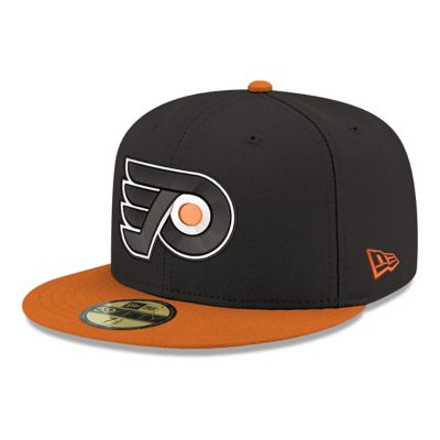 New Era Men's NHL Philadelphia Flyers Core Logo Two-Tone 59FIFTY Fitted Hat, Black, 8