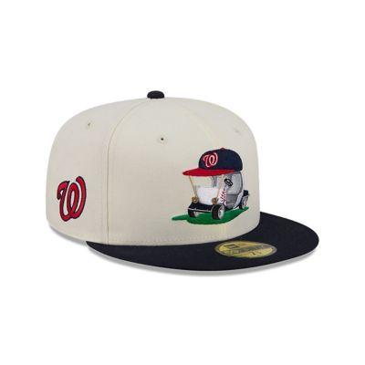 New Era Men's MLB Cream/Navy Washington Nationals Bullpen Cart 59FIFTY Fitted Hat
