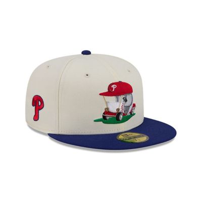 New Era Men's MLB Cream/Royal Philadelphia Phillies Bullpen Cart 59FIFTY Fitted Hat, 7 1/8