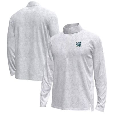 Men's NCAA Under Armour Notre Dame Fighting Irish Hockey Leprechaun Tech Quarter-Zip Top, Gray, Small