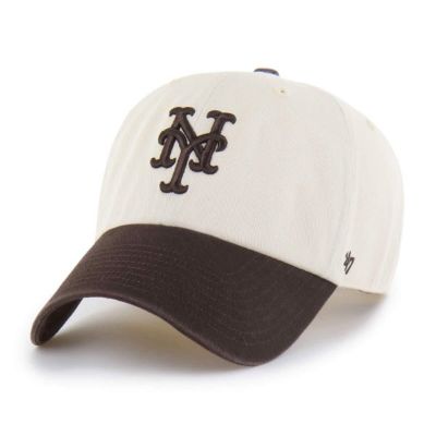 '47 Men's MLB Natural/Brown New York Mets Two-Tone Fashion Clean Up Adjustable Hat