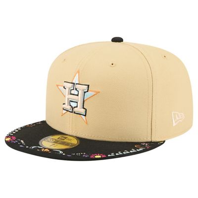 New Era Men's MLB Light Beige Houston Astros Two-Tone Embroidered Visor 59FIFTY Fitted Hat