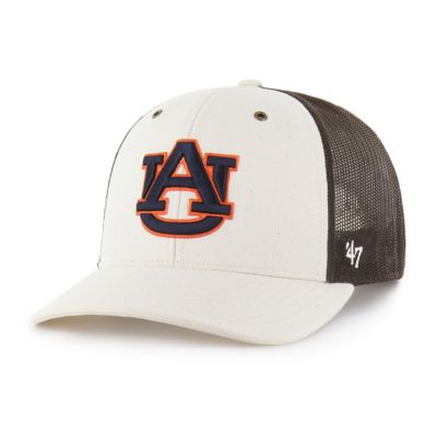 Carhartt x '47 Men's NCAA Carhartt x Natural/Brown Auburn Tigers Undyed Trucker Adjustable Hat