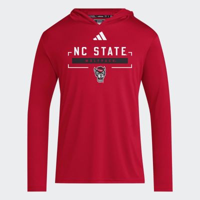 adidas Men's NCAA NC State Wolfpack D4T Long Sleeve Hooded T-Shirt, Red, Medium