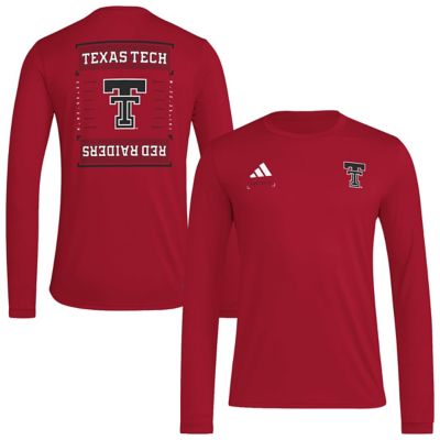 adidas Men's Texas Tech Red Raiders NCAA Texas Tech Raiders Locker Football Icon AEROREADY Pre-Game Long Sleeve T-Shirt