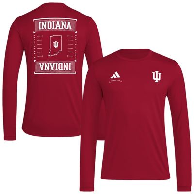 adidas Men's NCAA Indiana Hoosiers Locker Football Icon AEROREADY Pre-Game Long Sleeve T-Shirt