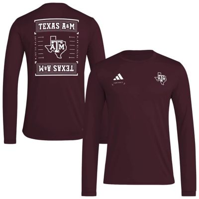adidas Men's NCAA Texas A&M Aggies Locker Football Icon AEROREADY Pre-Game Long Sleeve T-Shirt