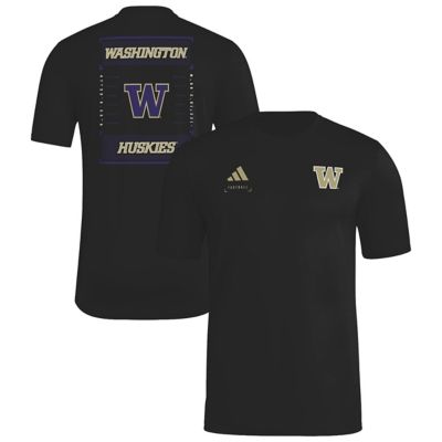 adidas Men's NCAA Washington Huskies Locker Football Icon AEROREADY Pre-Game T-Shirt, Black, Large