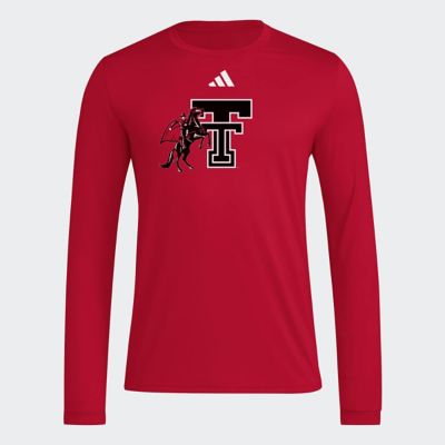 adidas Men's Texas Tech Red Raiders NCAA Texas Tech Raiders Primary Locker Logo Pre-Game Long Sleeve T-Shirt