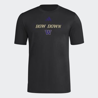 adidas Men's NCAA Washington Huskies Locker Slogan Football Pre-Game T-Shirt, Black, Medium