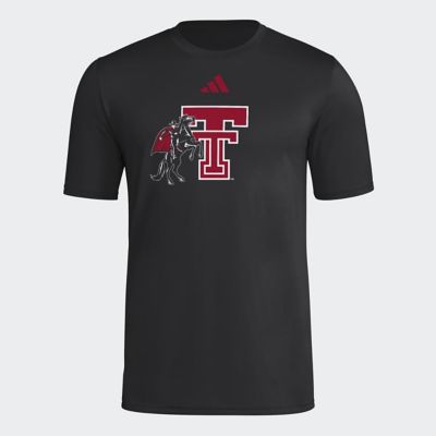 adidas Men's Texas Tech Red Raiders NCAA Texas Tech Raiders 2026 Locker Logo Pre-Game T-Shirt, Black, 2XL