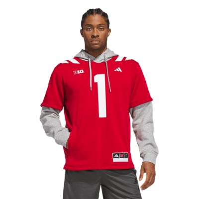 adidas Men's NCAA #1 Nebraska Huskers Home Hooded Jersey