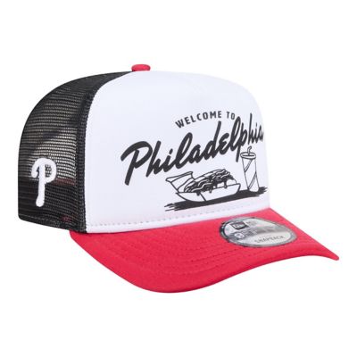New Era Men's MLB White/Red Philadelphia Phillies Foodie A-Frame 9FIFTY Trucker Snapback Hat, White