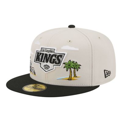 New Era Men's NHL Tan/Black Los Angeles Kings Localized City Icon 59FIFTY Fitted Hat, Tan, 7 7/8