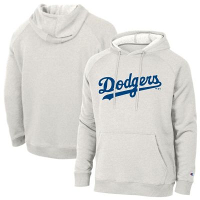 Champion Men's MLB ed Core Ultra Light Grey Los Angeles Dodgers Triumph Tri-Blend Raglan Hoodie