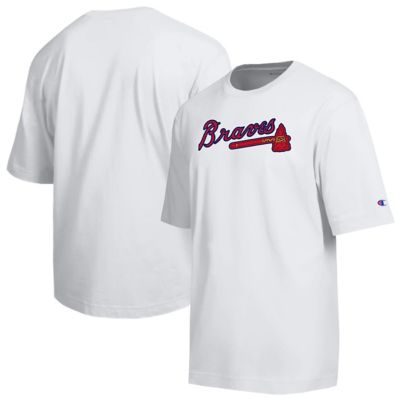 Champion Men's MLB Atlanta Braves All Star Arched Chenille Wordmark T-Shirt, White, 2XL