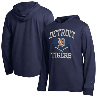 Champion Men's MLB Detroit Tigers Cooperstown Hooded Long-Sleeve T-Shirt